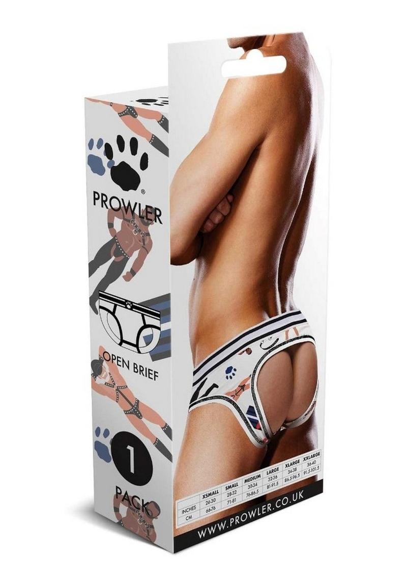 Prowler Leather Pride Open Brief White And Black Sexy Men’s Underwear