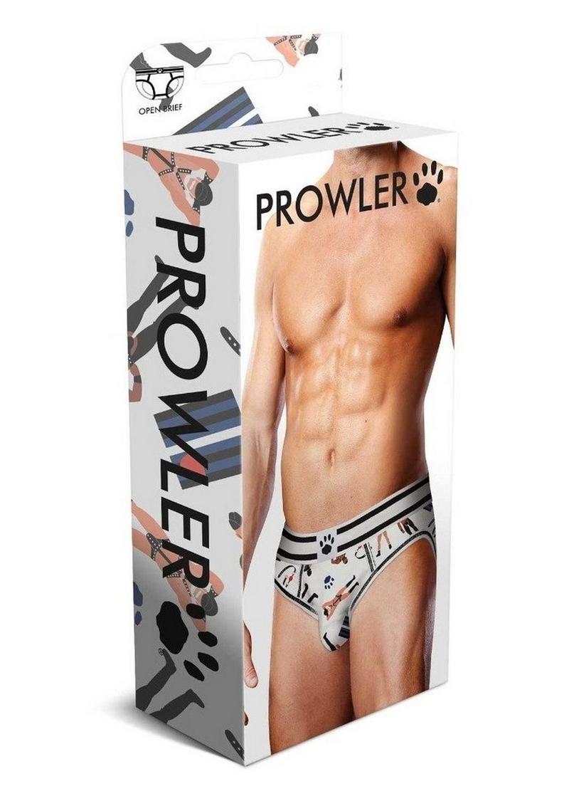 Prowler Leather Pride Open Brief White And Black Sexy Men’s Underwear