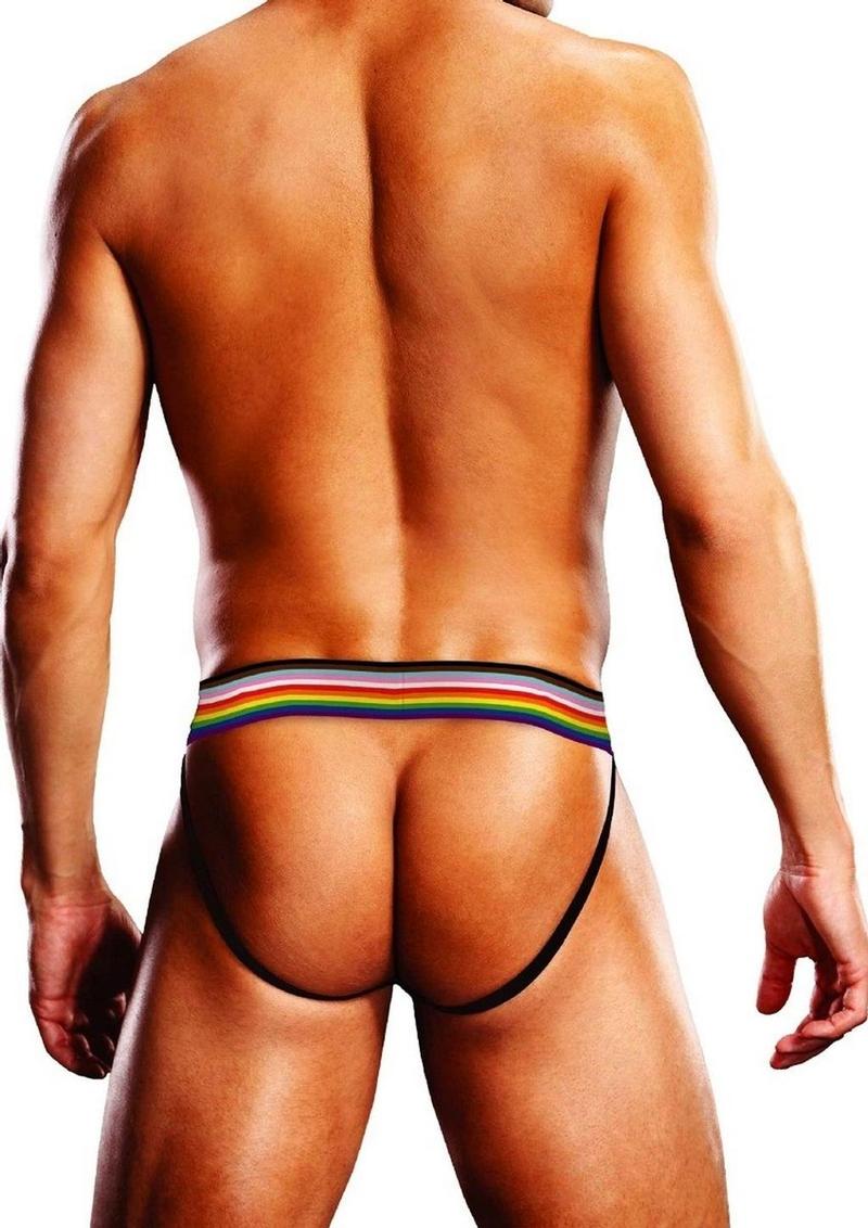 Prowler Pixel Art Gay Pride Jockstrap Bold Blue Multicolor Underwear