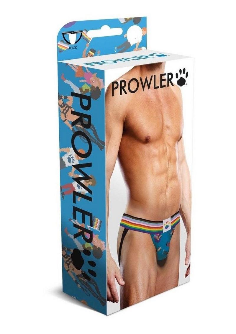 Prowler Pixel Art Gay Pride Jockstrap Bold Blue Multicolor Underwear