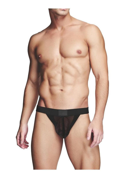 Prowler RED Fishnet Ass-Less Jock Black Men’s Sexy Open-Back Underwear