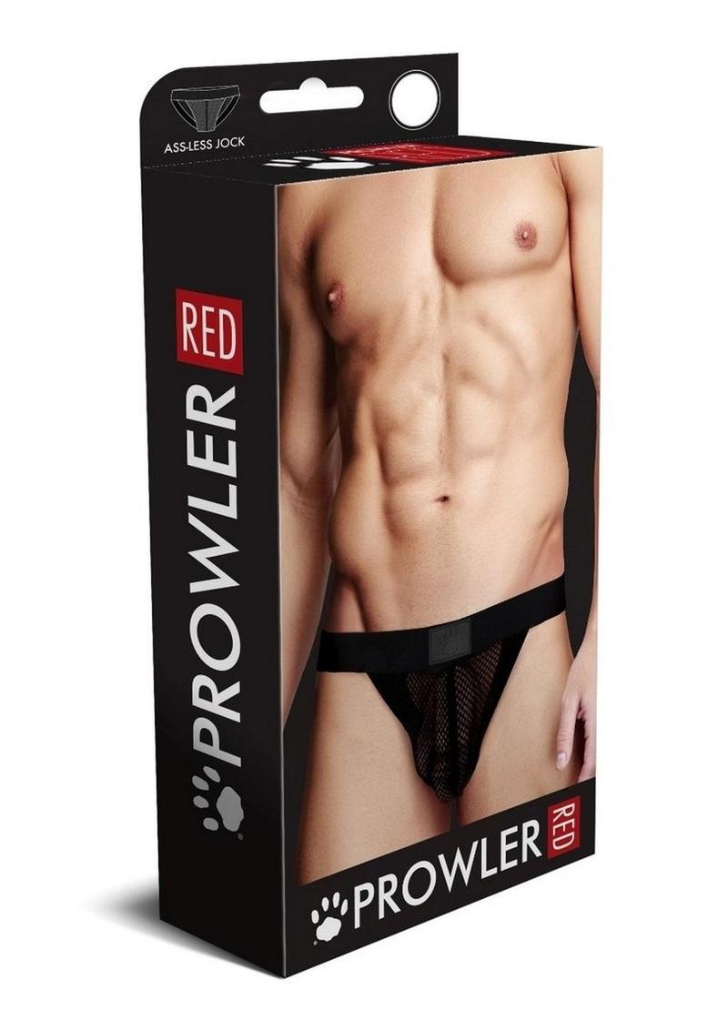 Prowler RED Fishnet Ass-Less Jock Black Men’s Sexy Open-Back Underwear