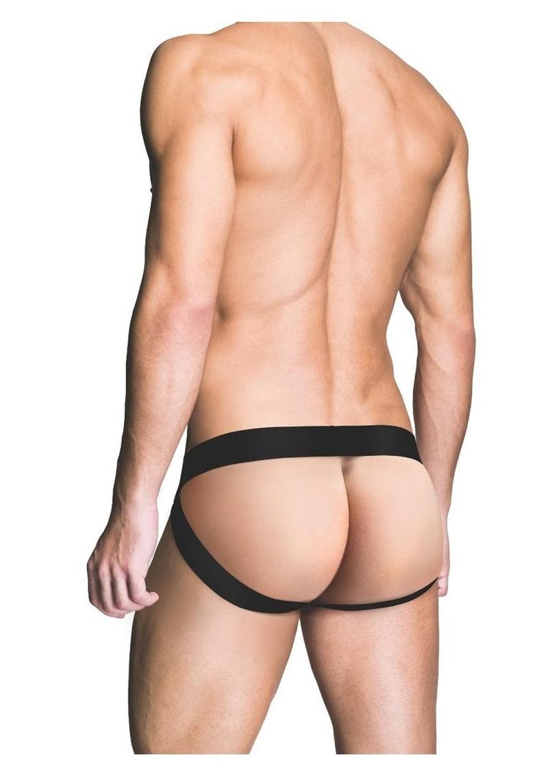 Prowler RED Fishnet Ass-Less Jock Black Men’s Sexy Open-Back Underwear
