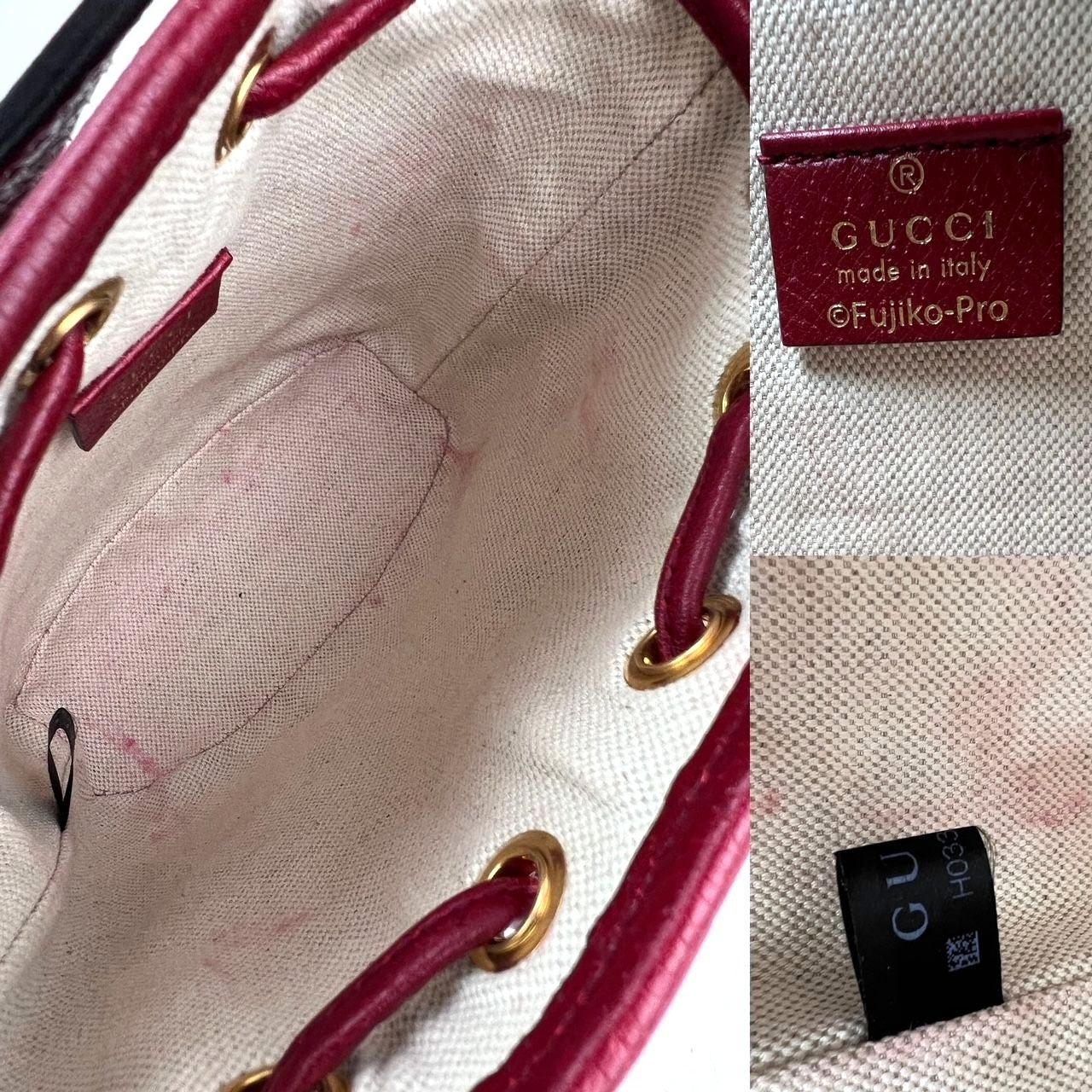 Mini sac seau Gucci X Doraemon Vintage GG Supreme
