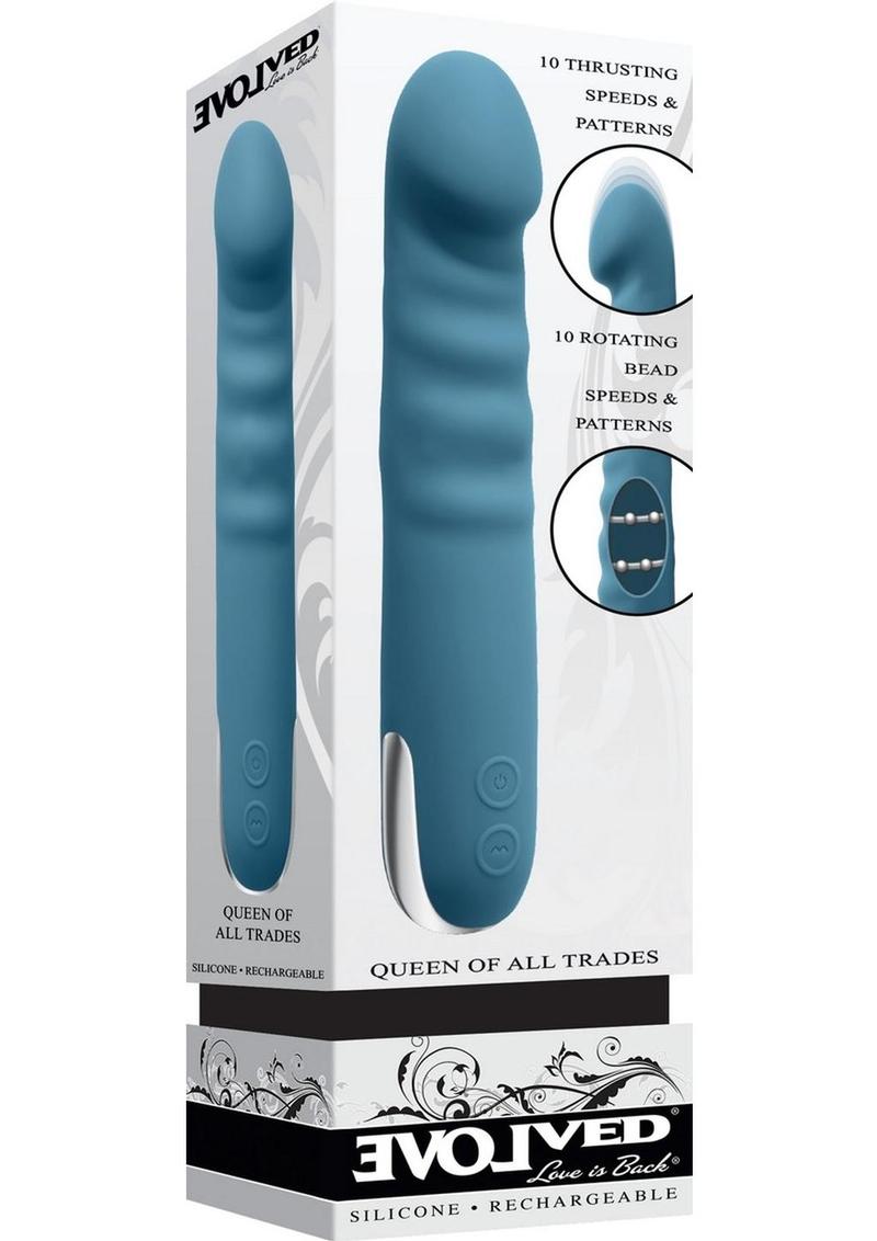 Evolved Queen of All Trades Rechargeable Silicone Dual Vibrator