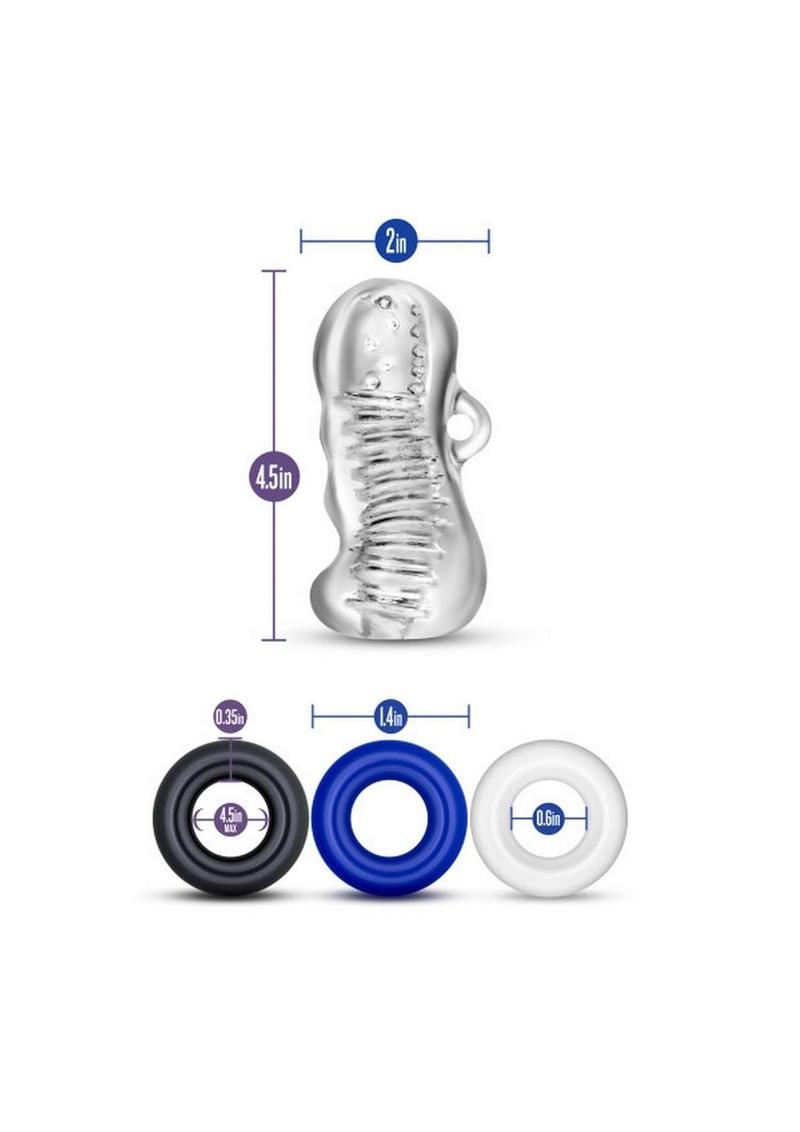 Quickie Kit Jerk Off Set Hand Stroker And Stay Hard Donut Rings