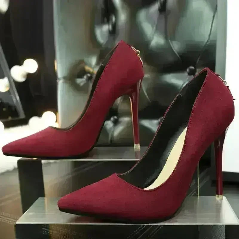 Multi color solid pumps women super high pumps suede stiletto fashion