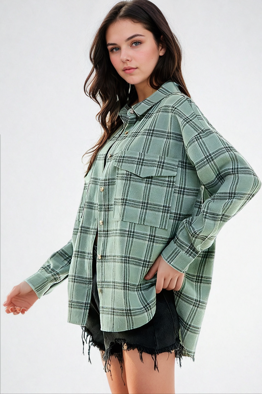 Plaid Serenity Shirt by FitKitty Culture™