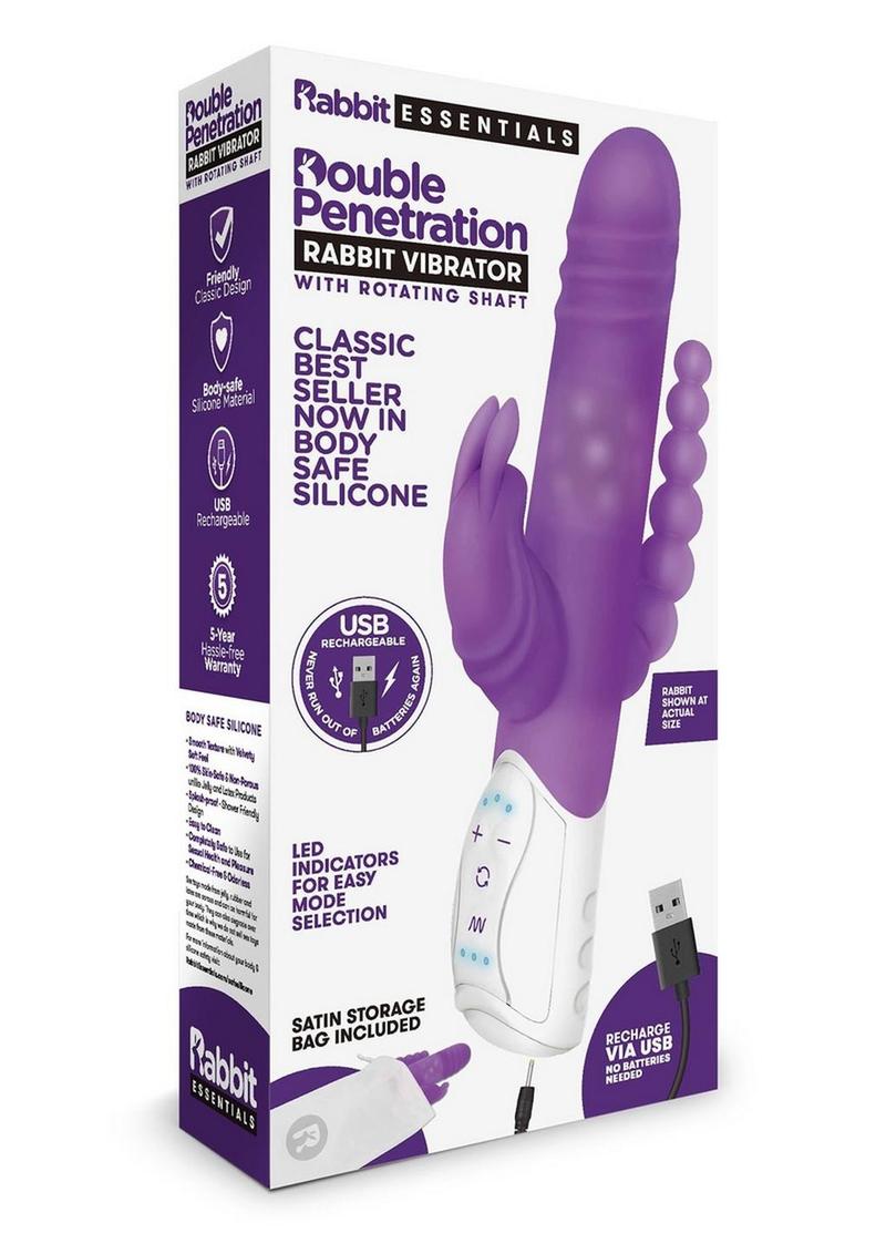 Essentials Double Rechargeable Penetration Rabbit Vibrate