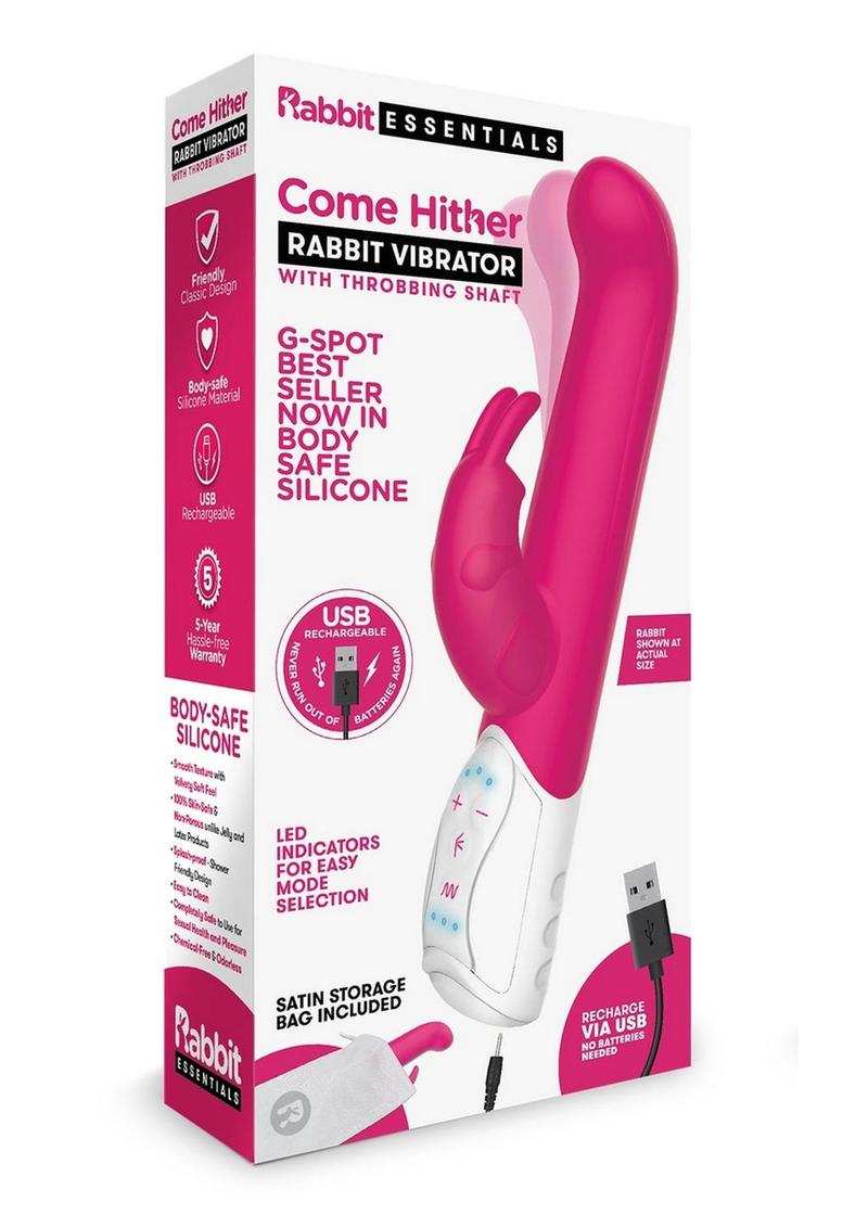 Rabbit Essentials Silicone Come Hither Rabbit Vibrator