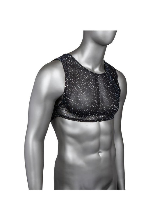 Radiance Crop Top Black With Rhinestone Accents