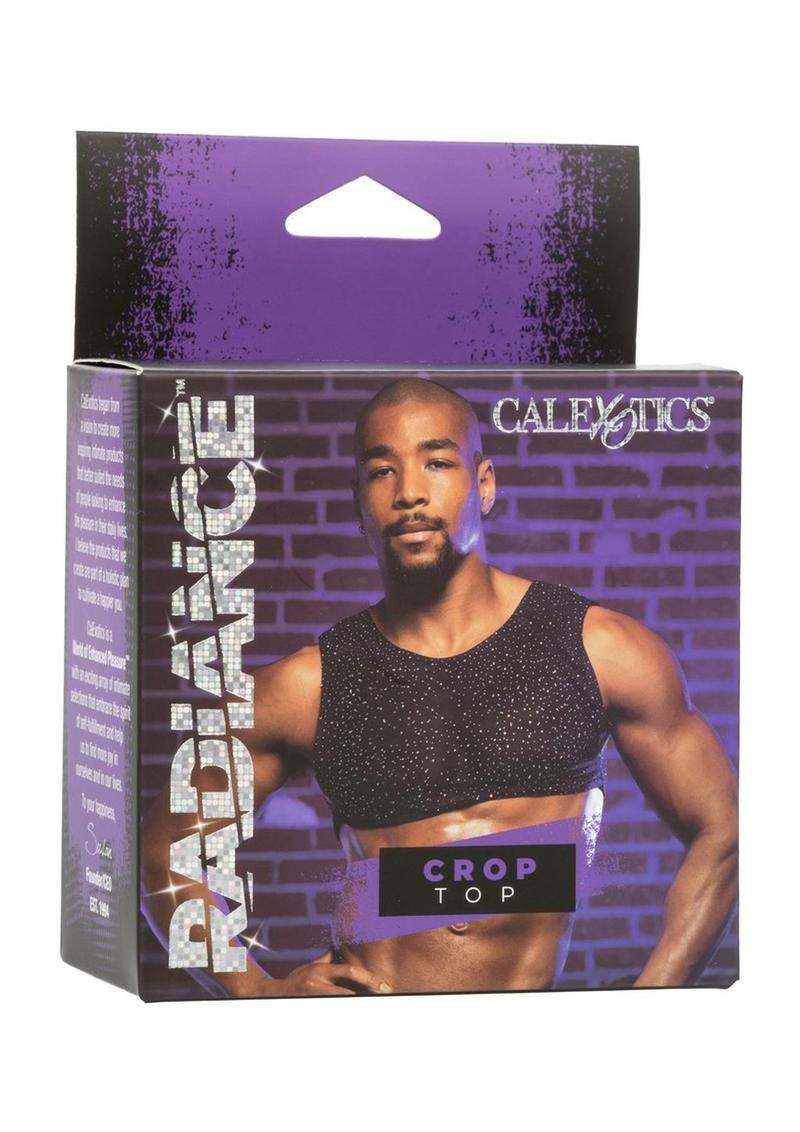 Radiance Crop Top Black With Rhinestone Accents