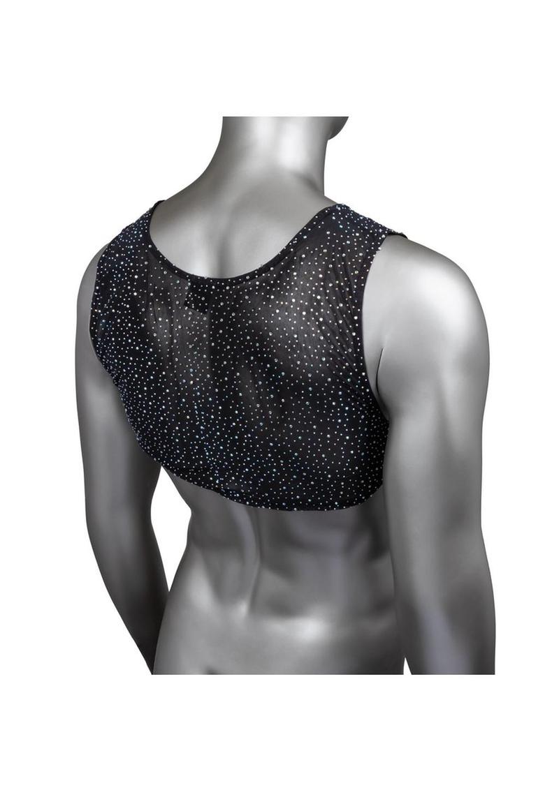 Radiance Crop Top Black With Rhinestone Accents
