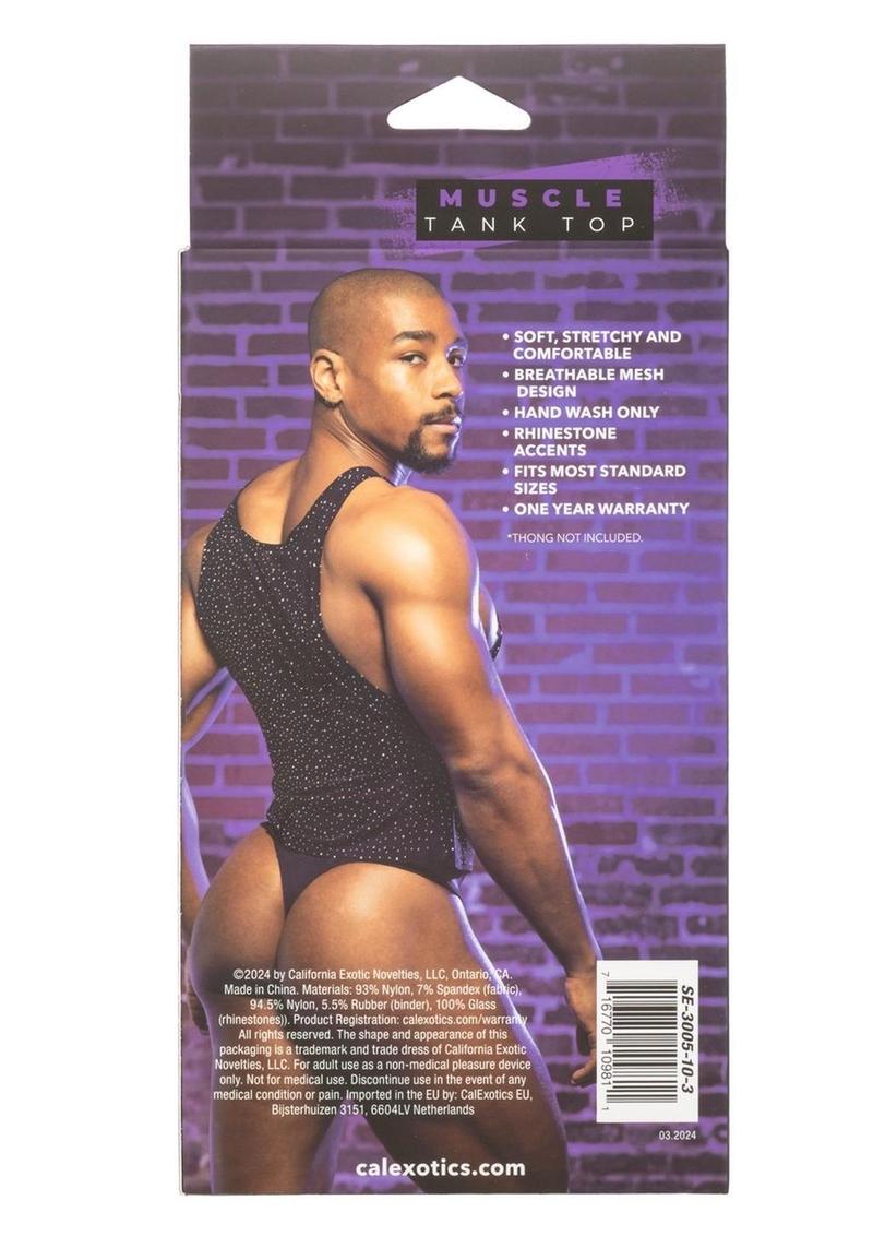 Radiance Muscle Tank Top Sparkle Mesh Design