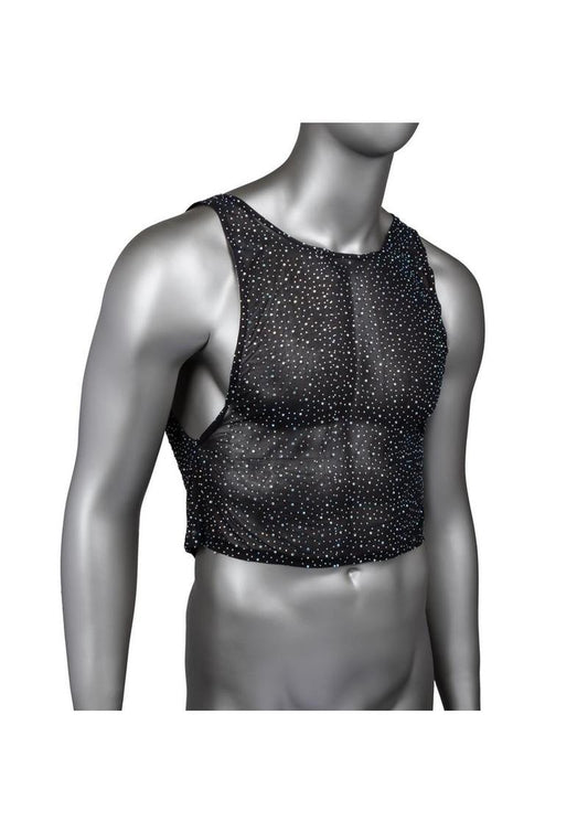Radiance Muscle Tank Top Sparkle Mesh Design