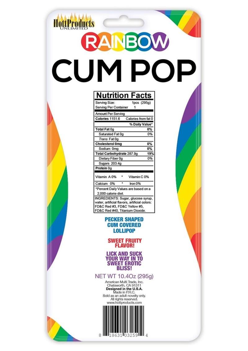 Rainbow Cum Pop Pecker Shaped Drizzle Lollipop