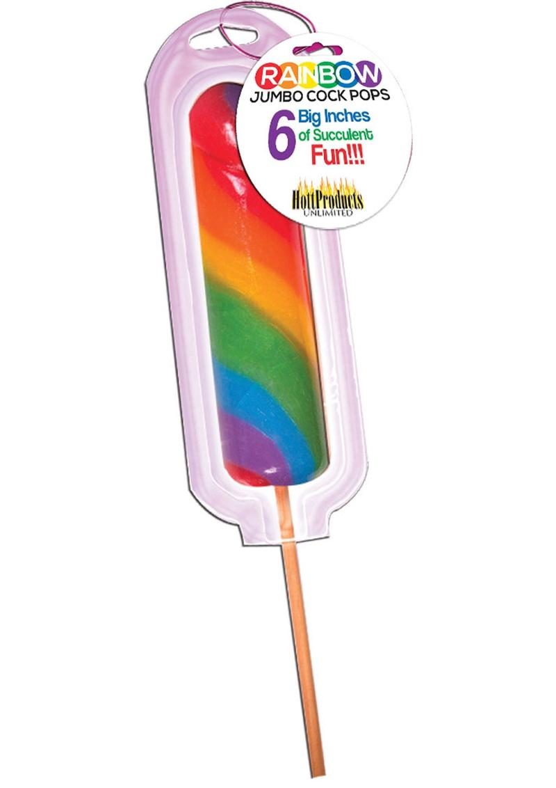 Rainbow Jumbo Cock Pop 6 Inches of Sweet Colorful Candy Fun