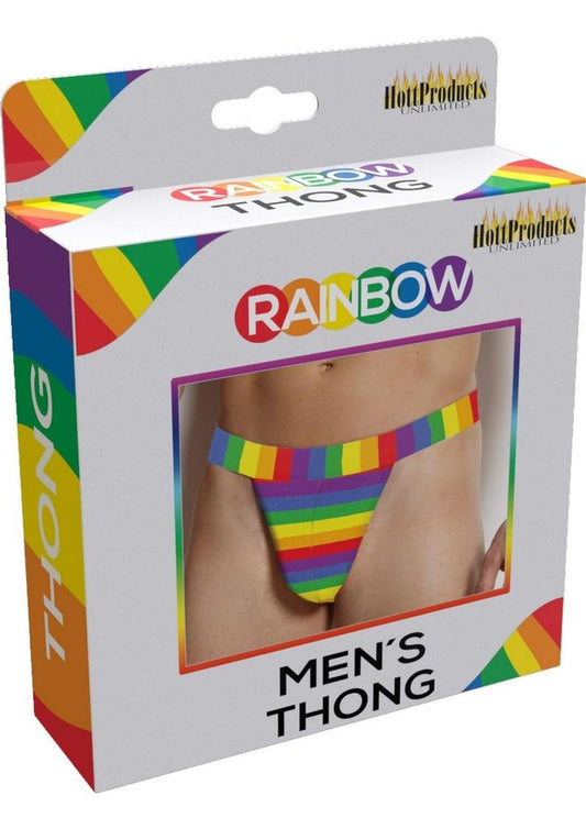 Rainbow Men’s Thong Bold Pride Colors with Stretch Comfort