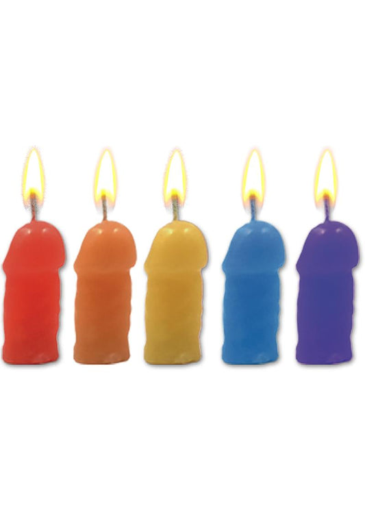 Rainbow Pecker Party Candles Jasmine Scented Fun Adult Celebration