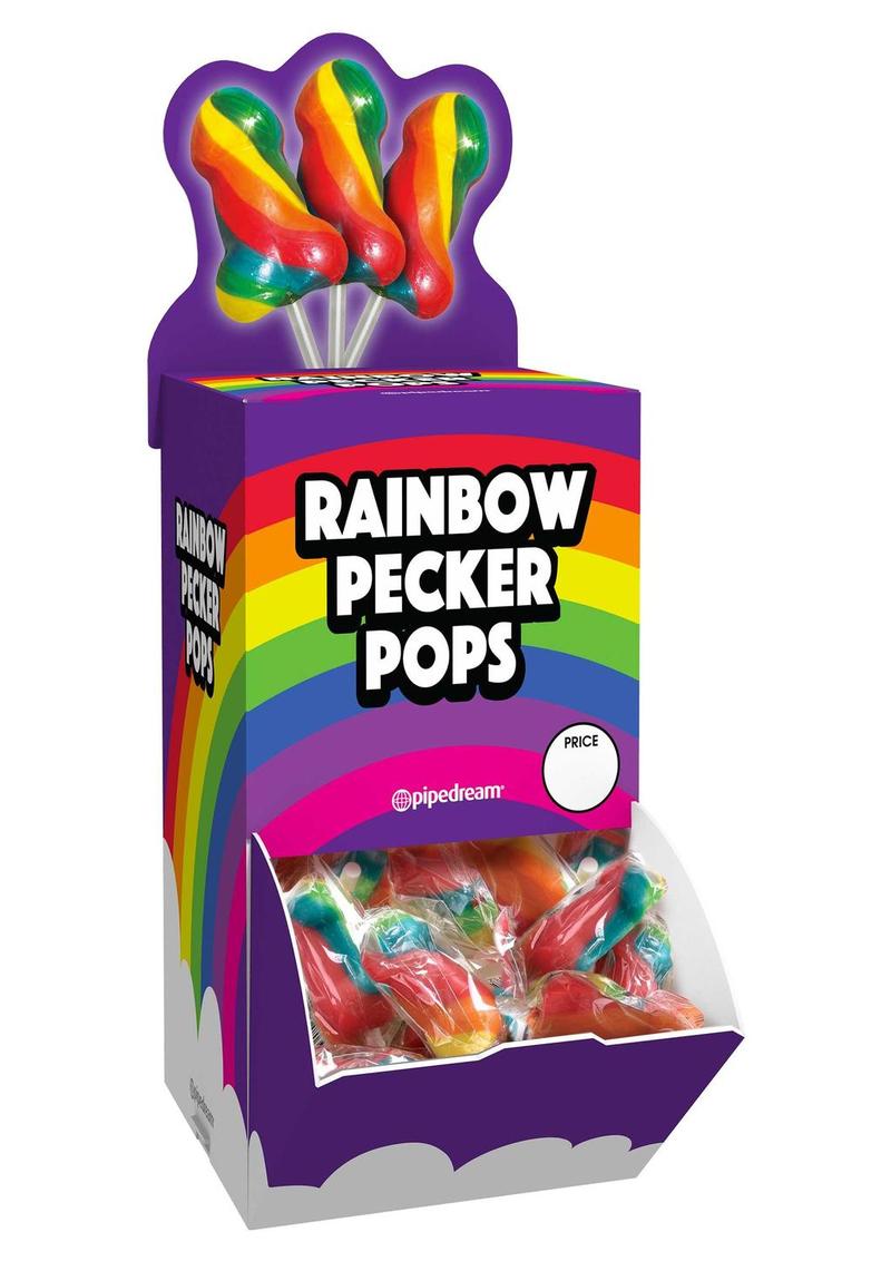 Rainbow Pecker Pops Assorted Fruit Lollipop