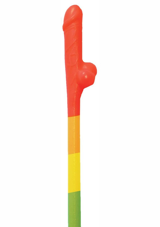 Rainbow Pecker Straws 10 Pack Fun And Colorful Party Drink Accessories