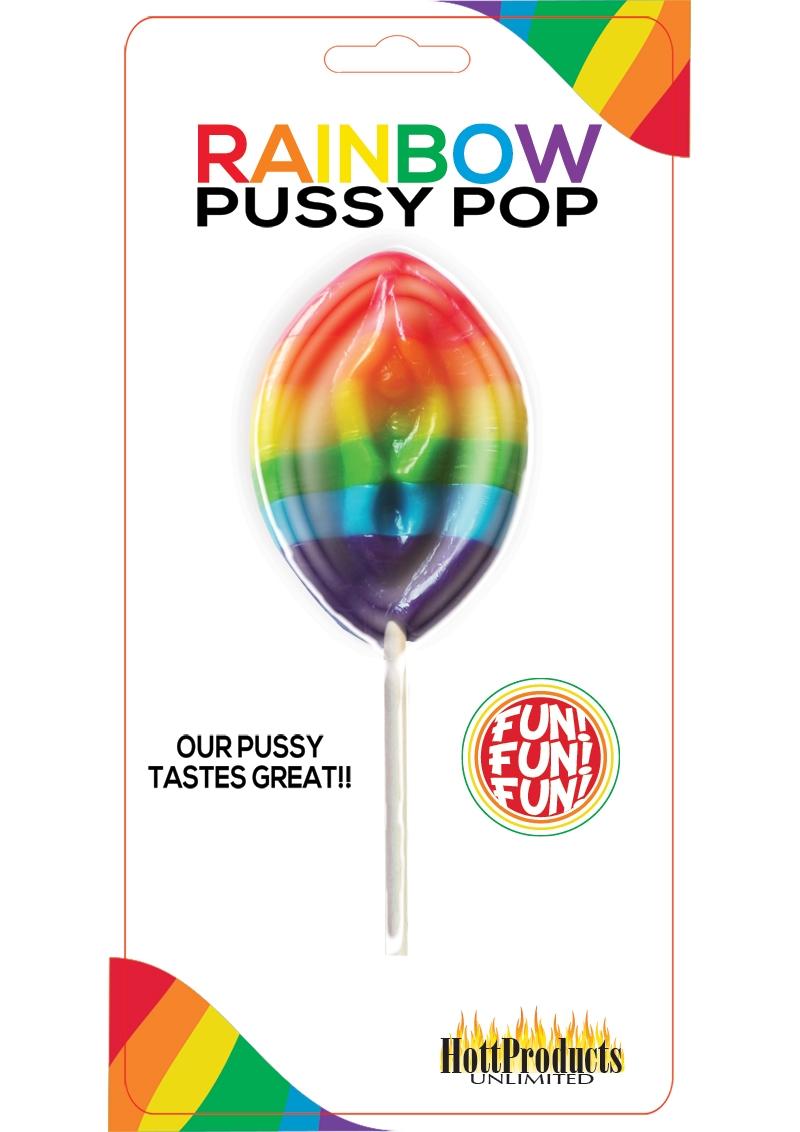 Hott Products Rainbow Pussy Pop Fruity Lollipop