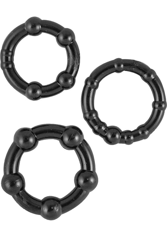 RAM Beaded Cock Rings Clear 3-Pack For Super Stretchy
