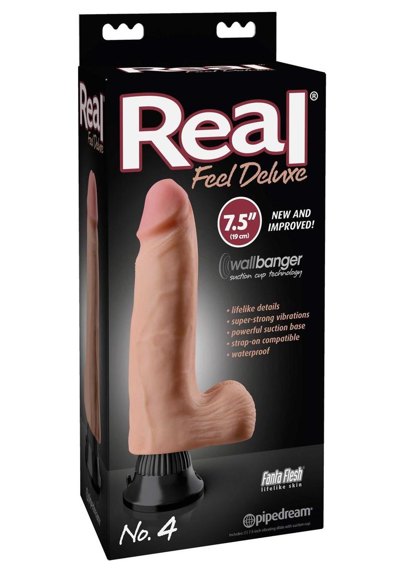 Real Feel Deluxe No. 4 Wallbanger Vibrating Dildo with Balls