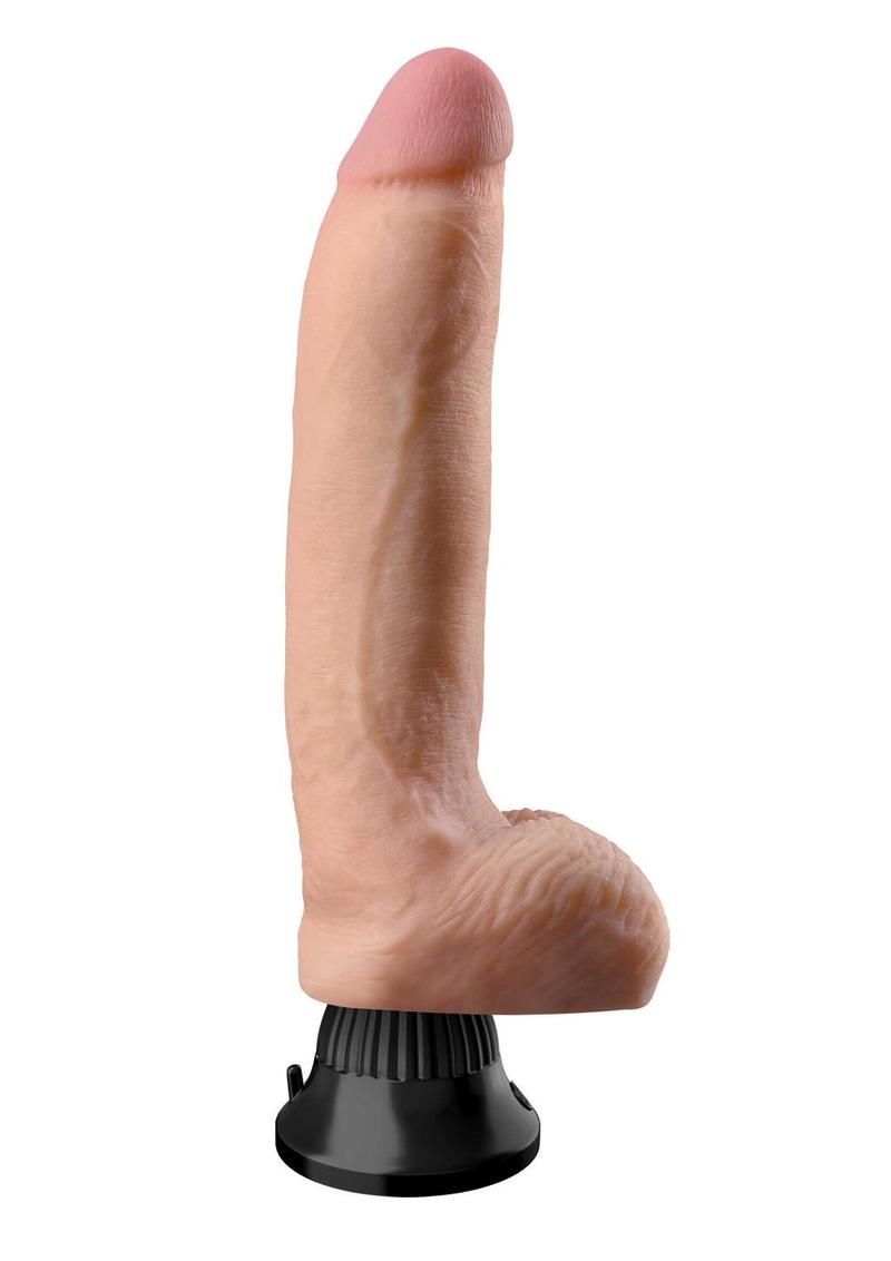 Real Feel Deluxe No. 5 With Suction Base Vibrating Dildo