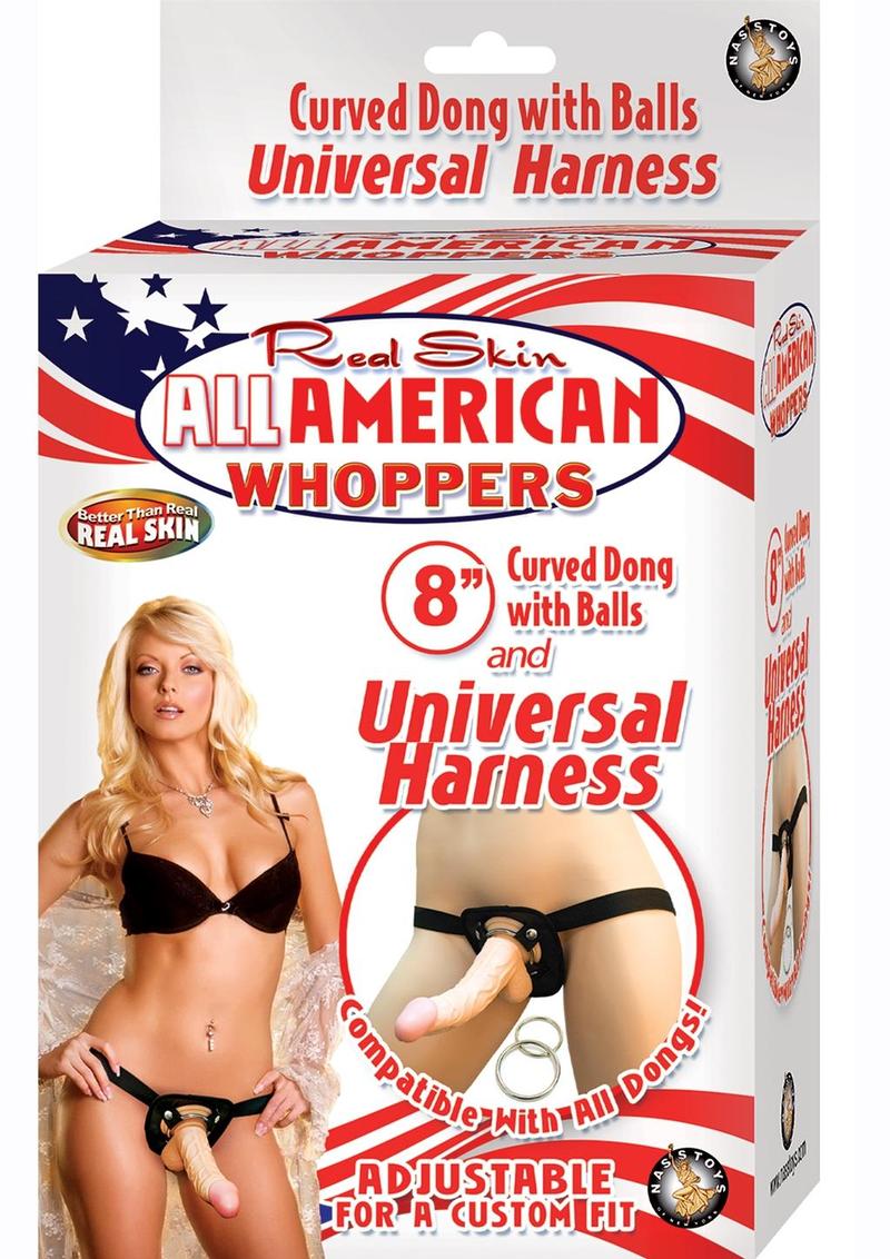 Real Skin All American Whoppers Dildo with Universal Harness
