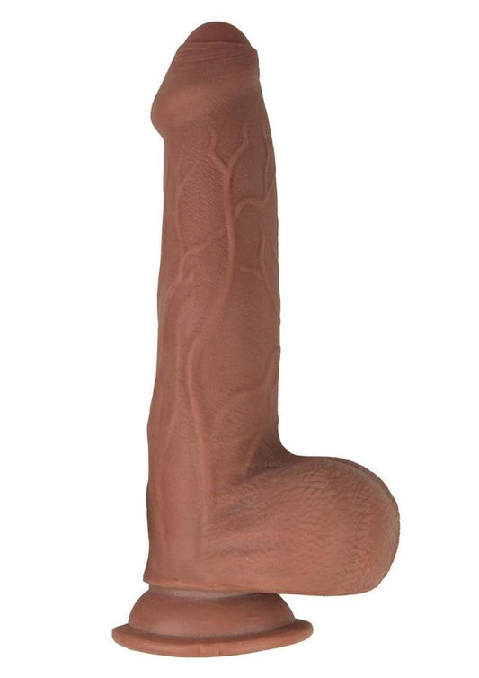 RealCocks 9 Inch Dual Layered Uncut Fat Dick Dildo Bendable