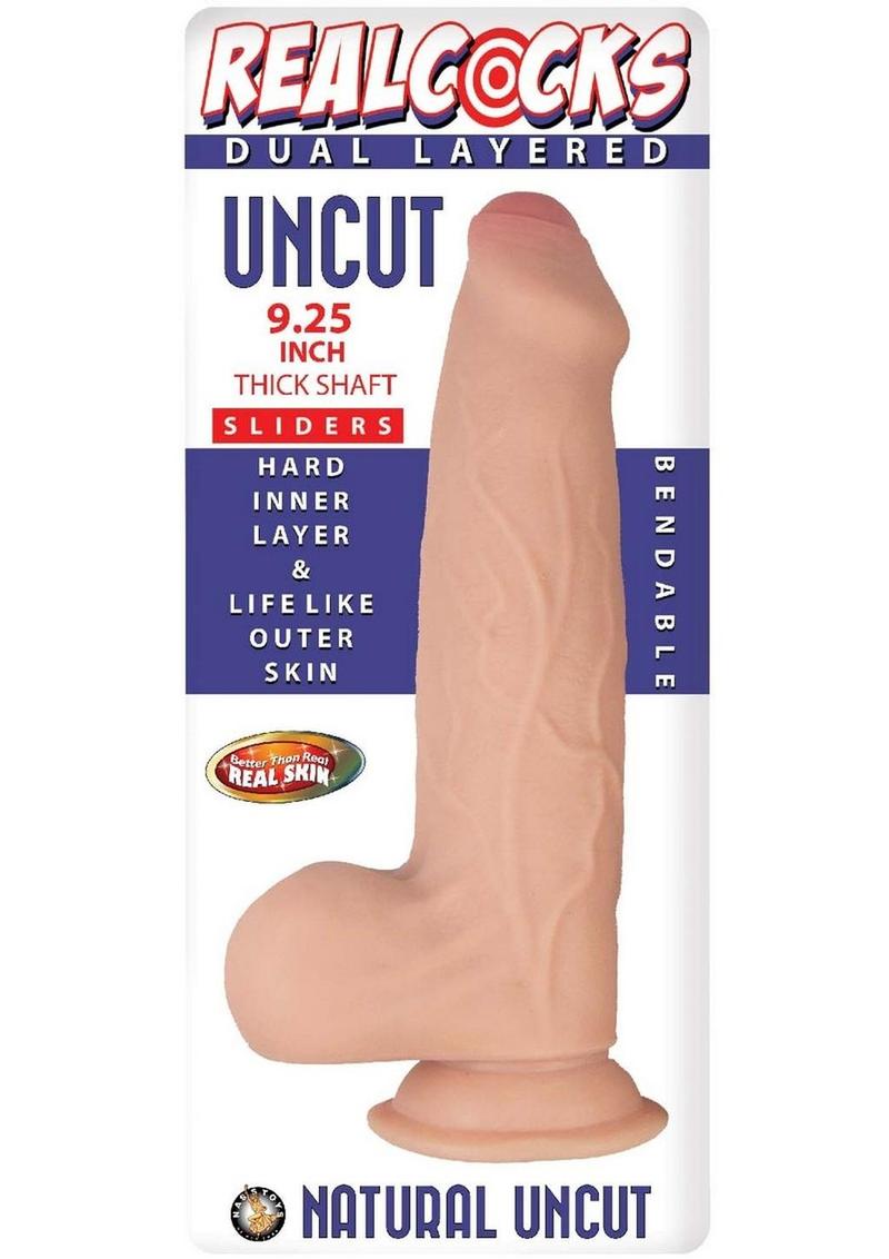 RealCocks Dual Layered Uncut Slider Thick Shaft Realistic Dildo
