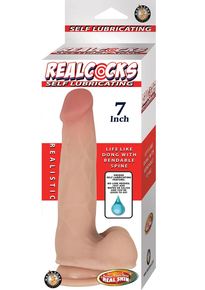 RealCocks Self-Lubricating Bendable Dildo with Balls Realistic Feel