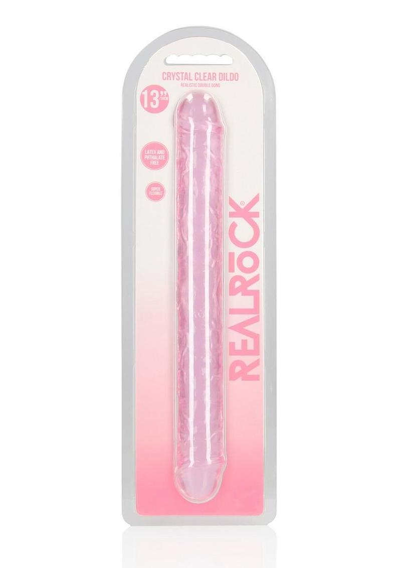 Real Rock Crystal Clear Double Dong in Pink