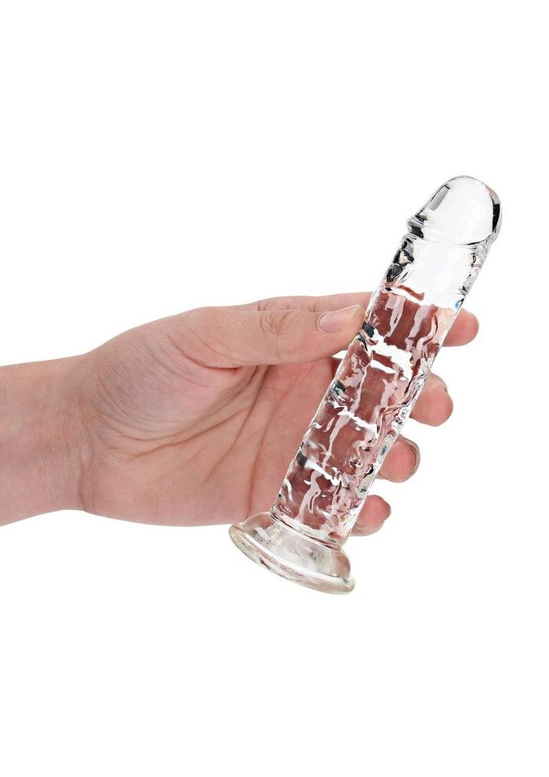 RealRock Crystal Clear Straight Dildo with Suction Cup