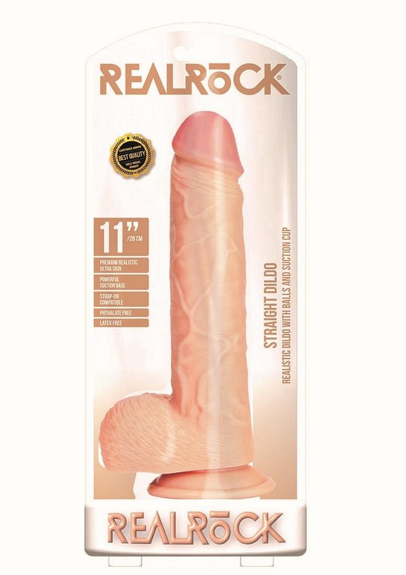 RealRock Straight Realistic Dildo with Balls And Suction Base