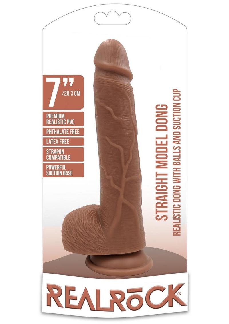RealRock Straight Realistic Dildo with Balls And Suction Base