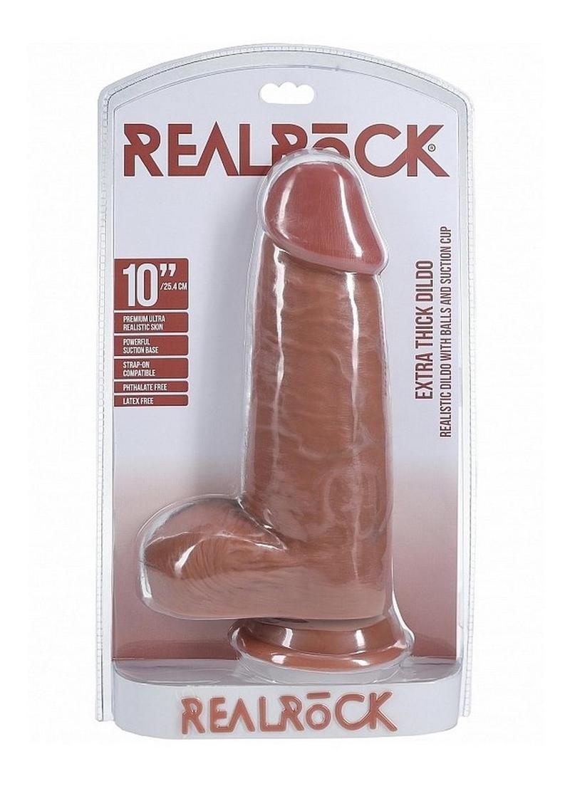 Realrock Extra Thick Dildo with Balls And Suction Cup