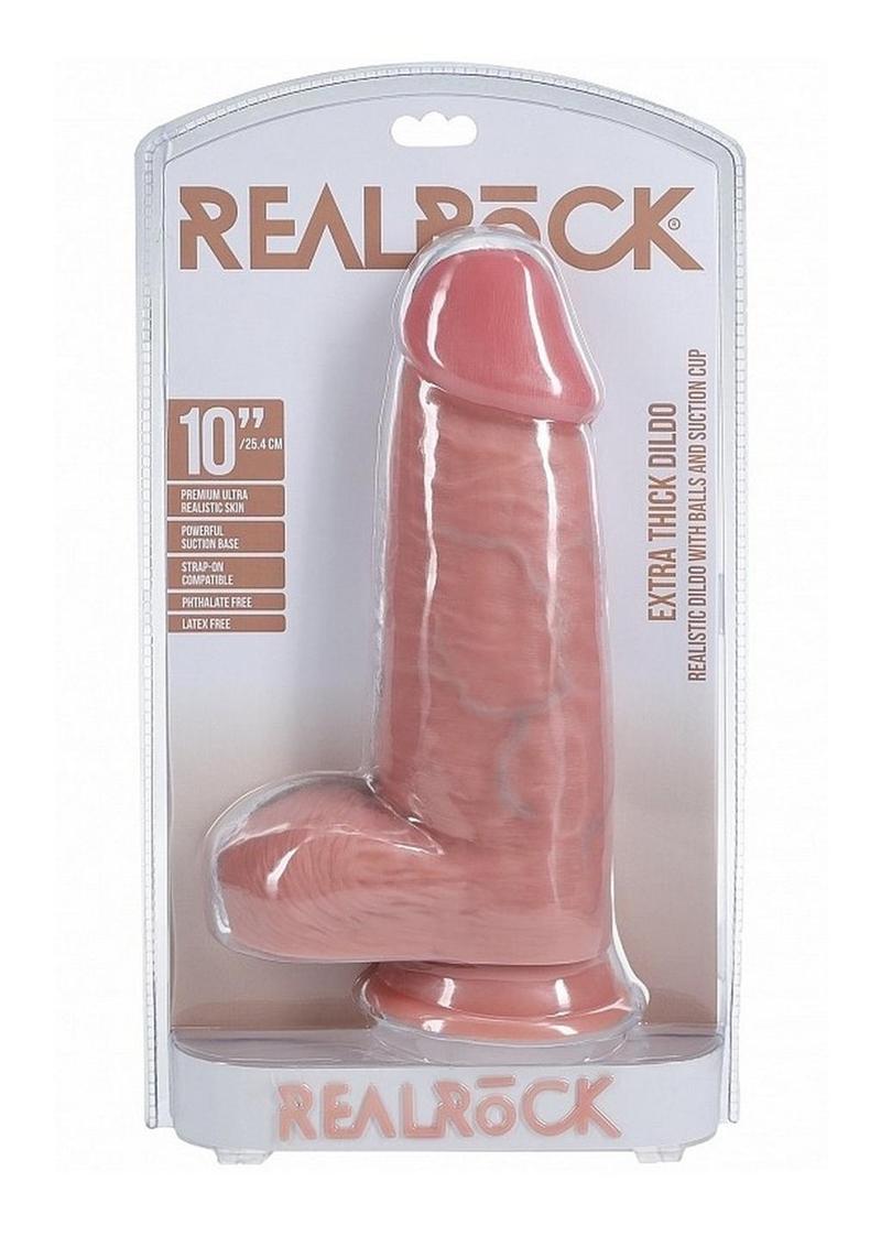 Realrock Extra Thick Dildo with Balls And Suction Cup