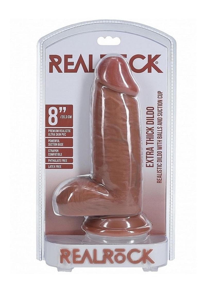 Realrock Extra Thick Dildo with Balls And Suction Cup