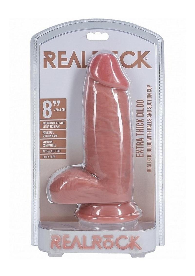 Realrock Extra Thick Dildo with Balls And Suction Cup