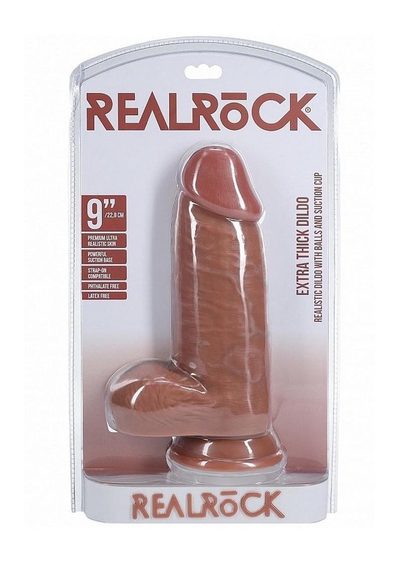 Realrock Extra Thick Dildo with Balls And Suction Cup