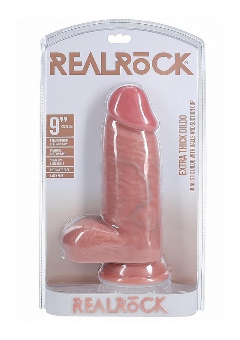 Realrock Extra Thick Dildo with Balls And Suction Cup