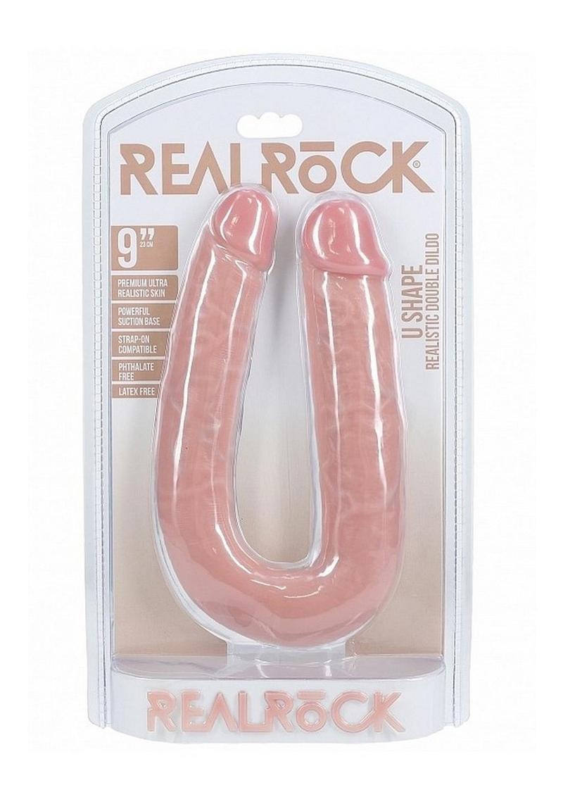 Real Rock U-Shaped Realistic Skin Double Dildo