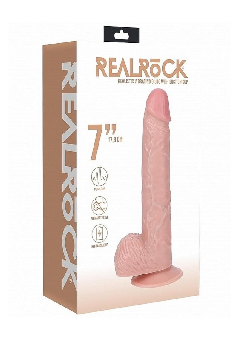 Realrock Vibrating Dildo with Balls Regular Straight
