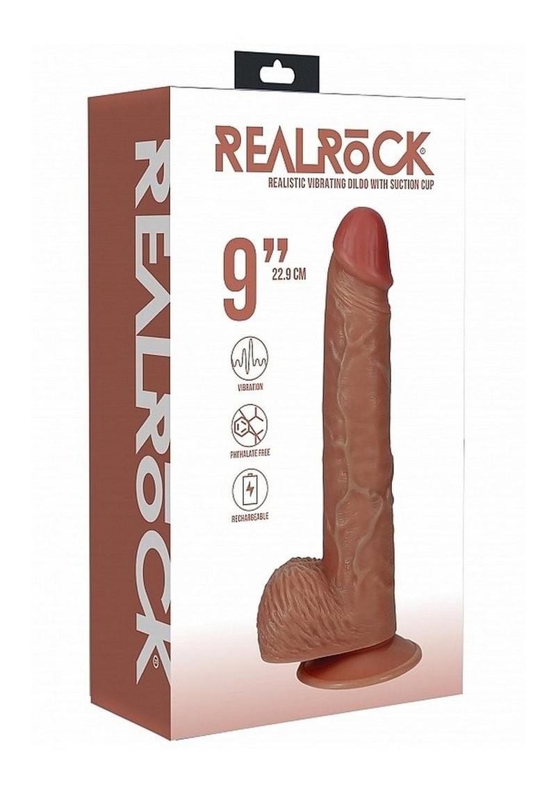 Realrock Vibrating Dildo with Balls Regular Straight