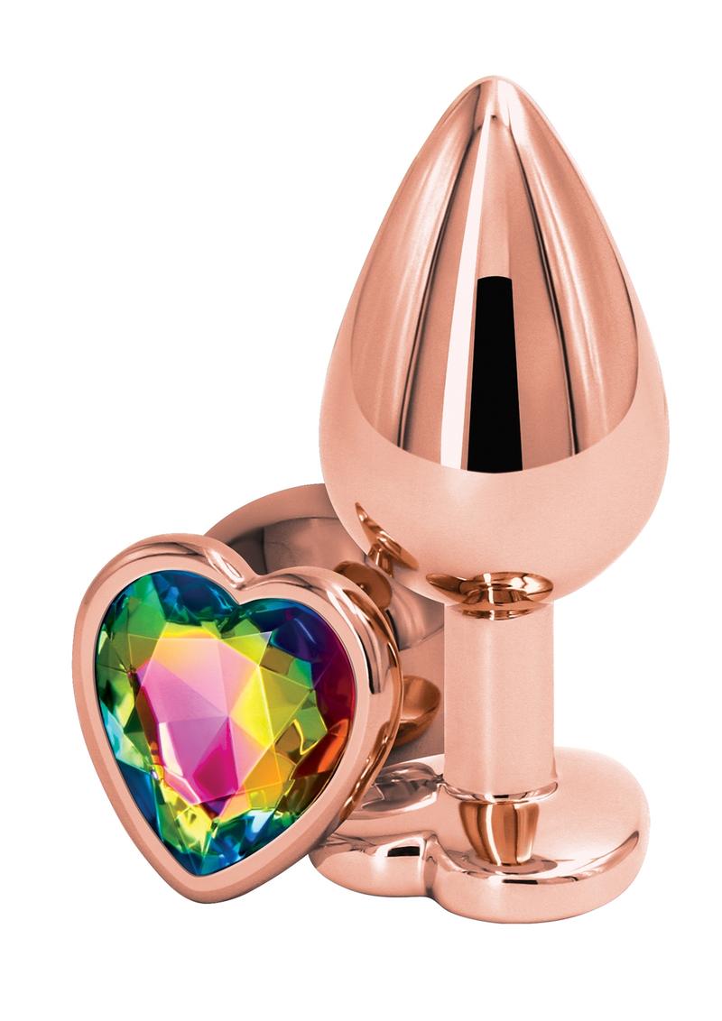Rear Assets Rose Gold Aluminum Heart-Shaped Anal Plug