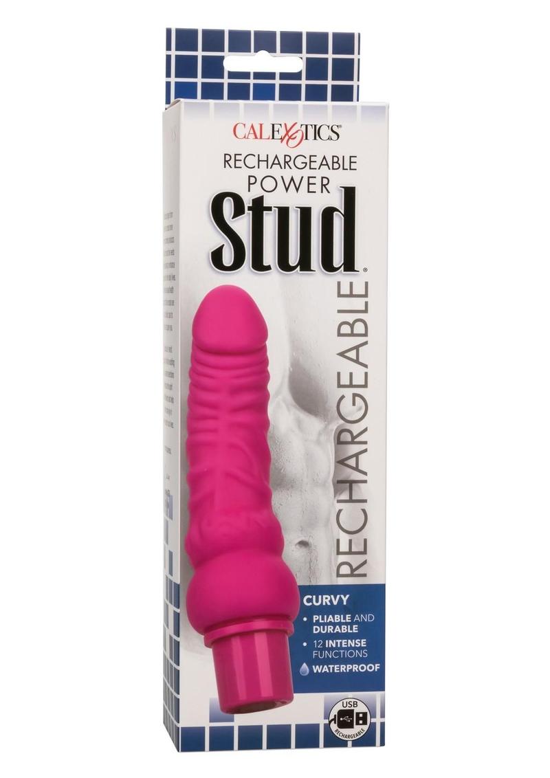Calexotics Rechargeable Power Stud Curvy Silicone Vibrating Dong