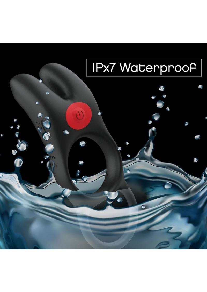 Red Dot V1 Silicone Rechargeable Vibrating Cock Ring with Remote Control