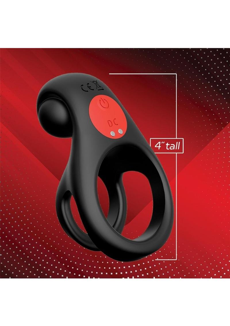 Red Dot V2 Rechargeable Silicone Vibrating Cock Ring with Remote Control